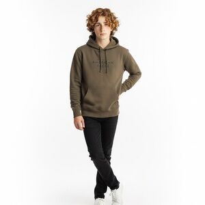 American Eagle Men's XS Brown Graphic Pullover Hoodie Super Soft Fleece